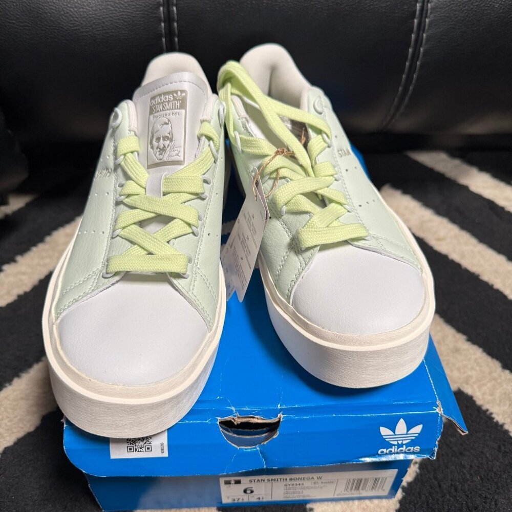adidas Originals Stan Smith Bonega Linen Green/Linen Green/Almost Lime 6 B - Picture 6 of 12